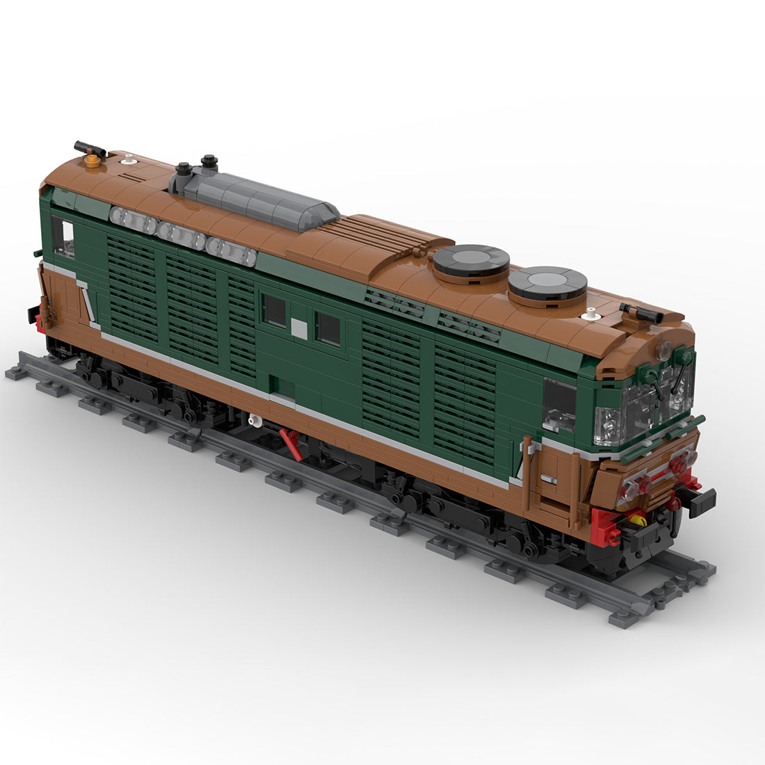Italy Diesel Locomotive D.445 Train Building Blocks