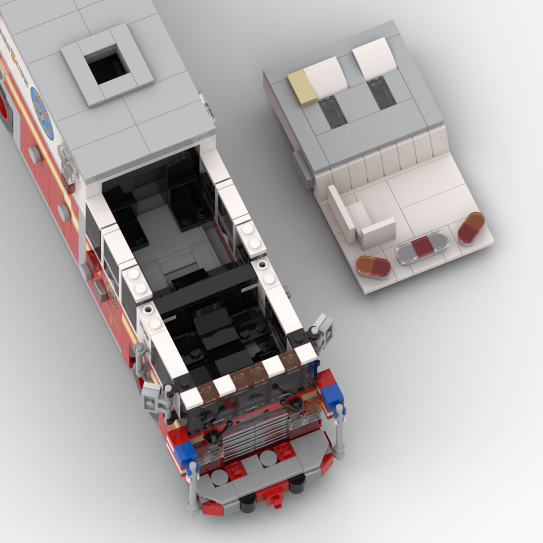 MOC-277134 1996 HME 1871 Saulsbury FDNY Rescue 5 Heavy Rescue Truck Building Blocks
