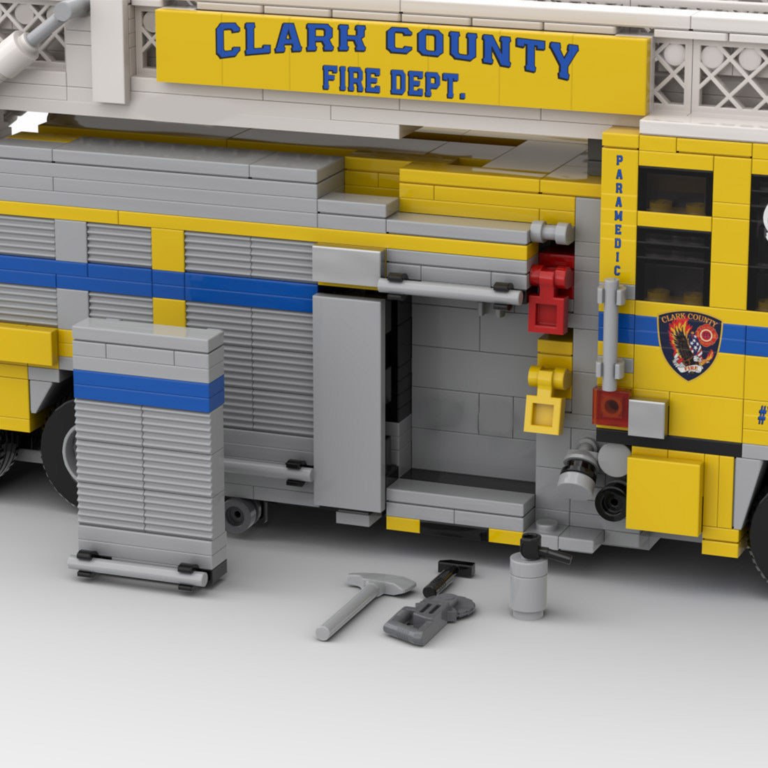 MOC-252194 2015 Pierce Quantum Tower Ladder Fire Truck Clark County FD Building Blocks