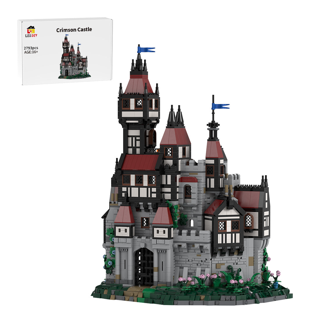 Crimson Fortress Medieval Castle Building Blocks