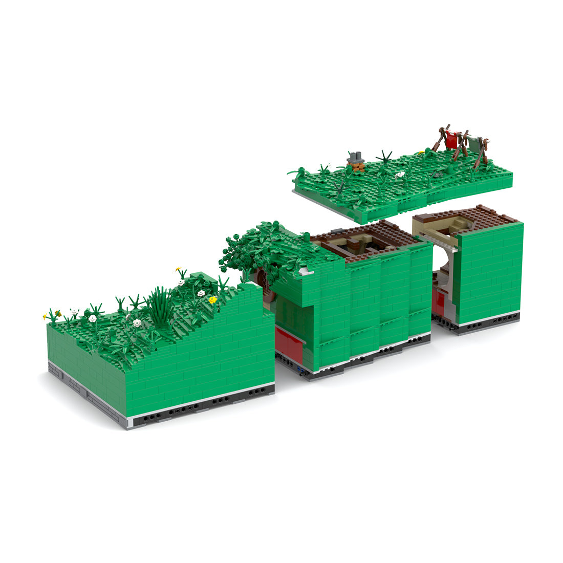 Medieval Cavern Dwelling Modular Section 3 Guest Bathroom Building Blocks