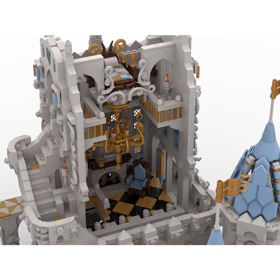 MOC-249372 Ivory Fantasy Castle Building Blocks