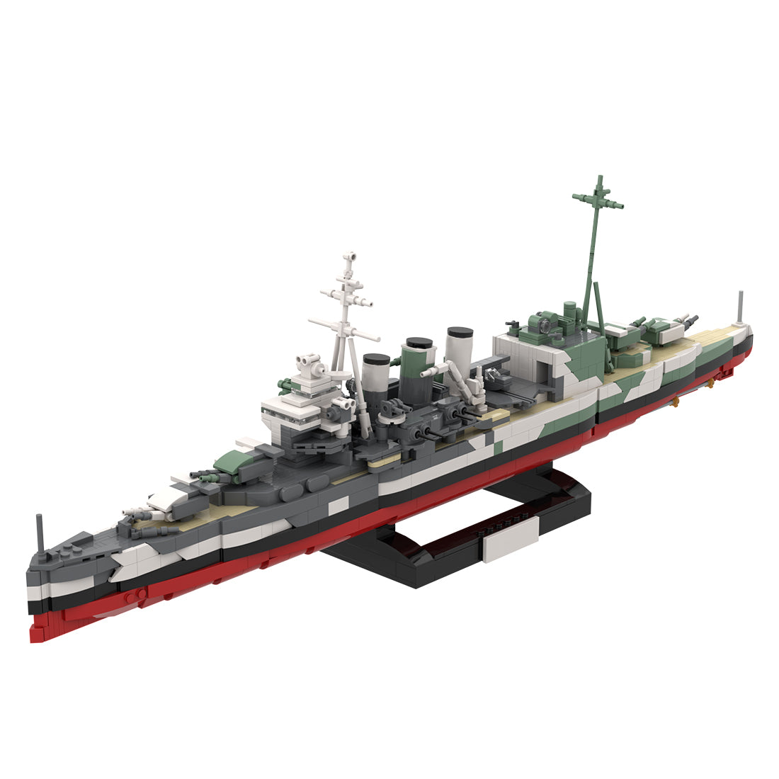 1/300 Scale HMS Suffolk Heavy Cruiser MOC Building Blocks
