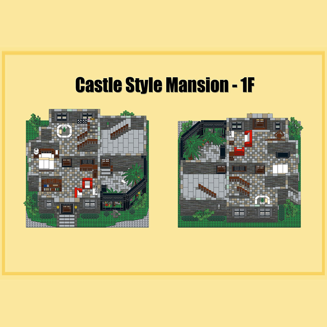 Gothic Castle Villa Victorian Mansion Building Blocks