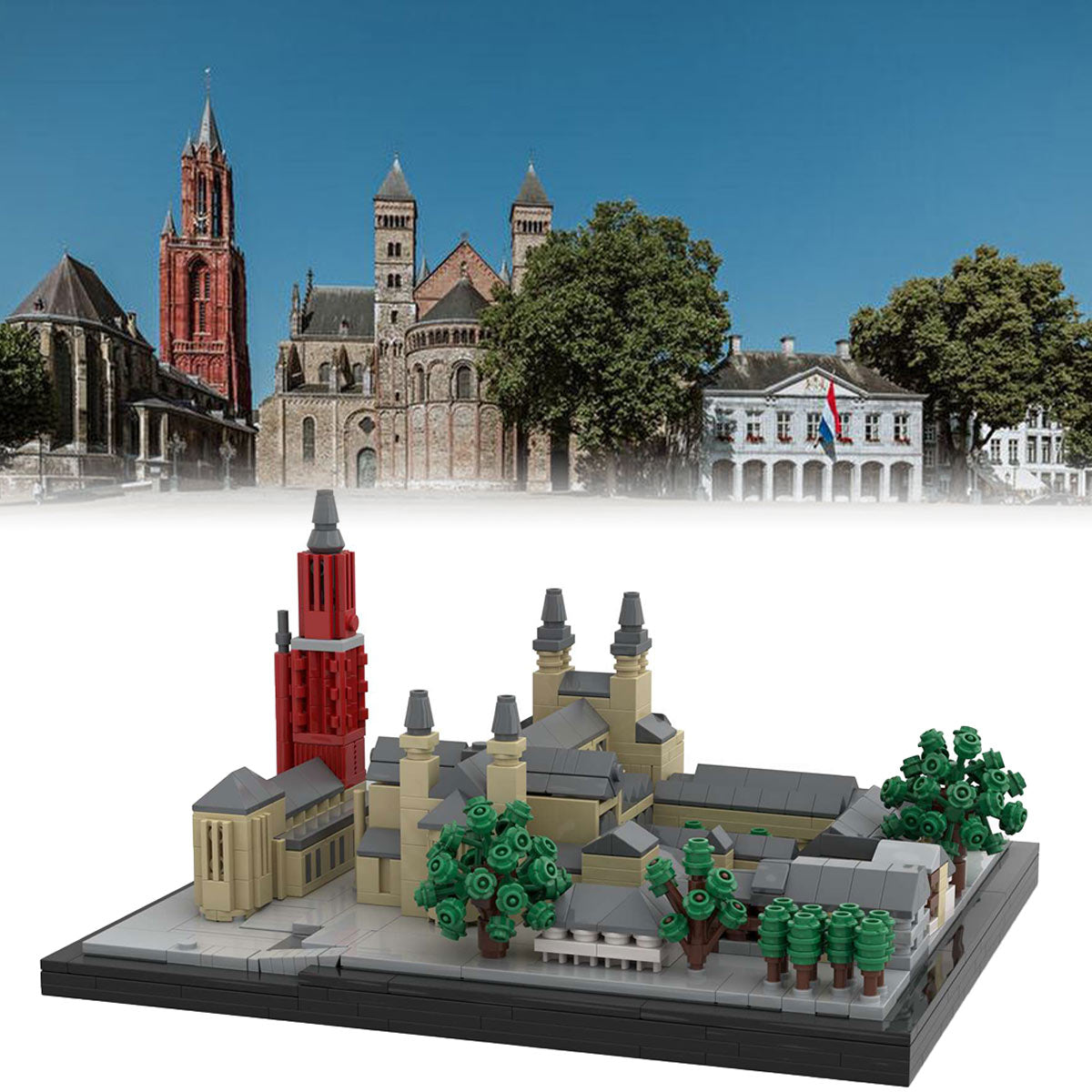 MOC-202166 Saint John Church and Basilica of Saint Servatius, Maastricht, Netherlands Buidling Blocks