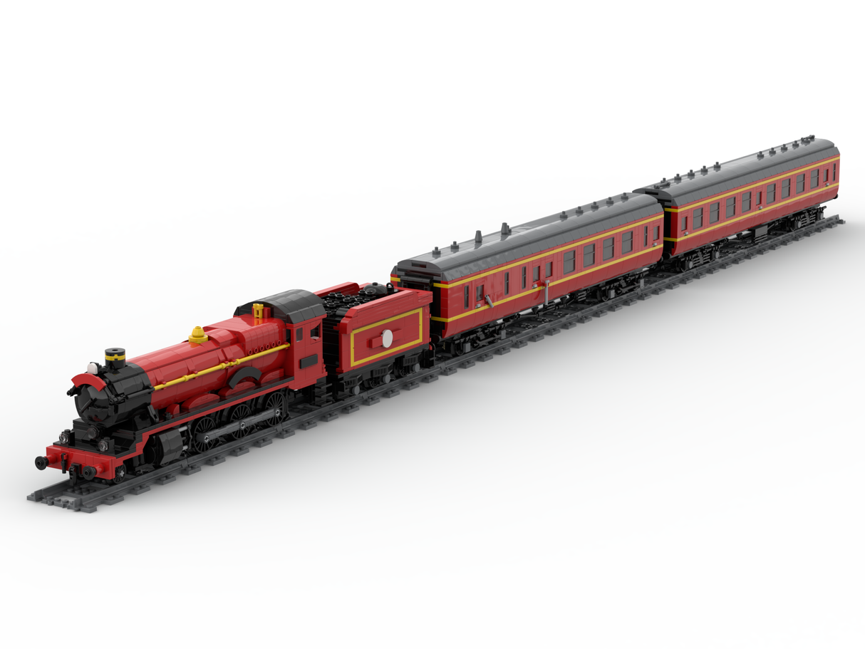Red 460 Hogwarts Express Steam Locomotive Building Blocks - Dynamic Version