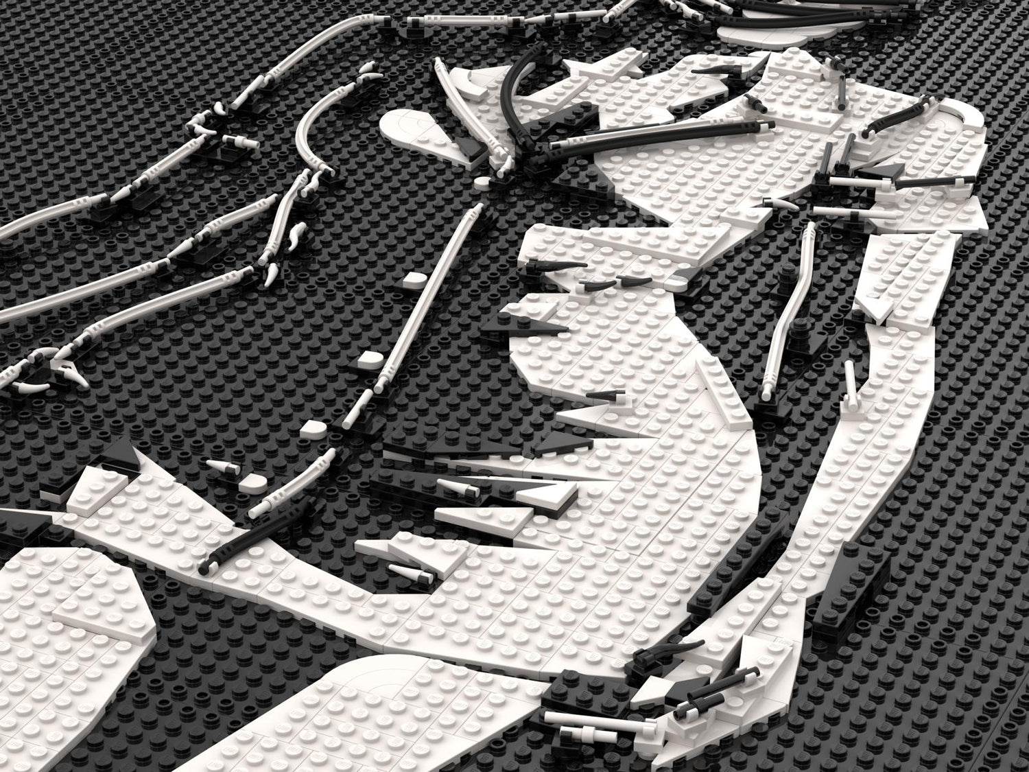 MOC-238853 Lego art relief of a female horror character Building Blocks