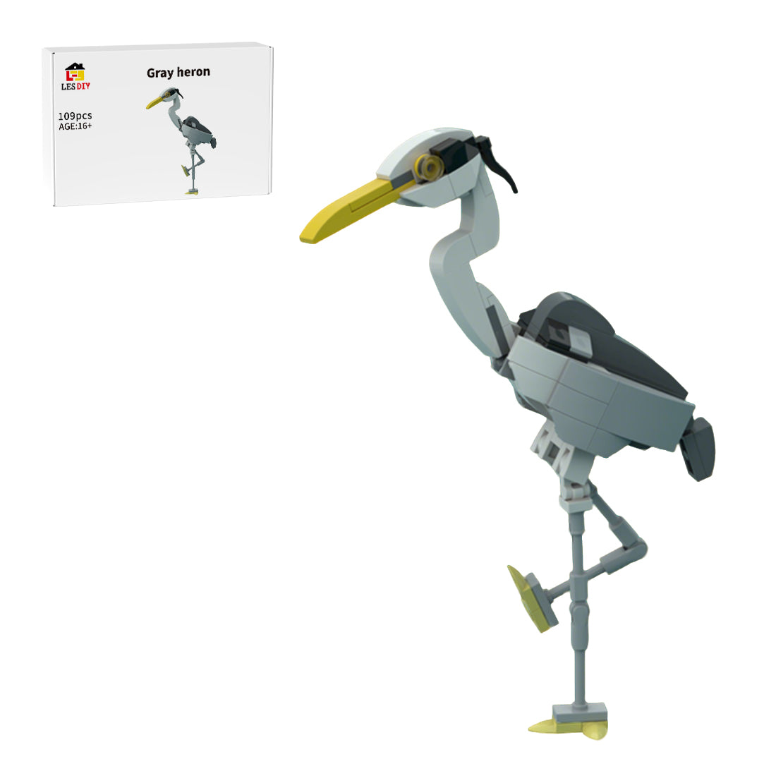 MOC-190229 Grey Heron Building Blocks