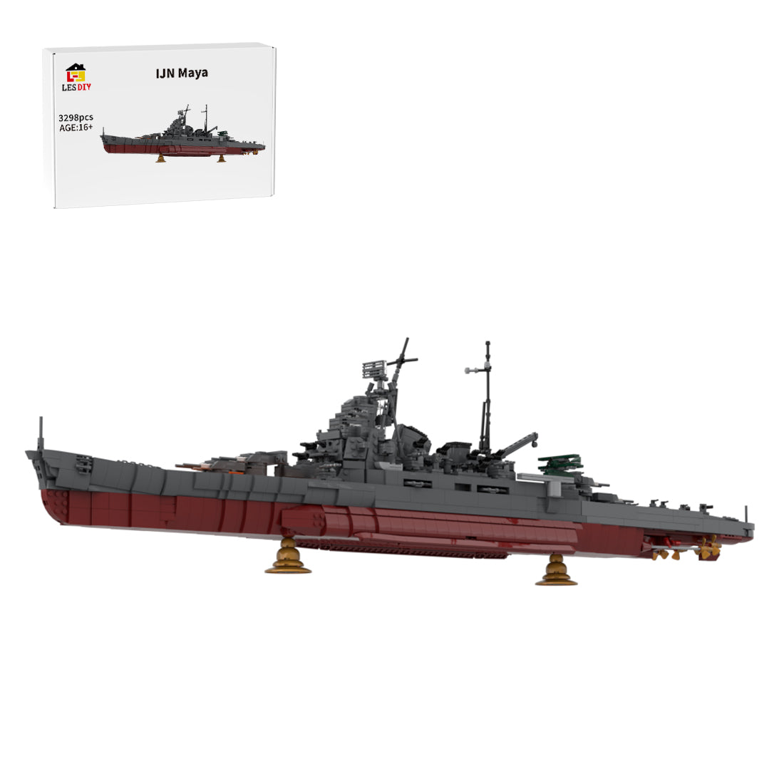 1:200 Scale IJN Maya Takao-Class Heavy Cruiser Building Blocks