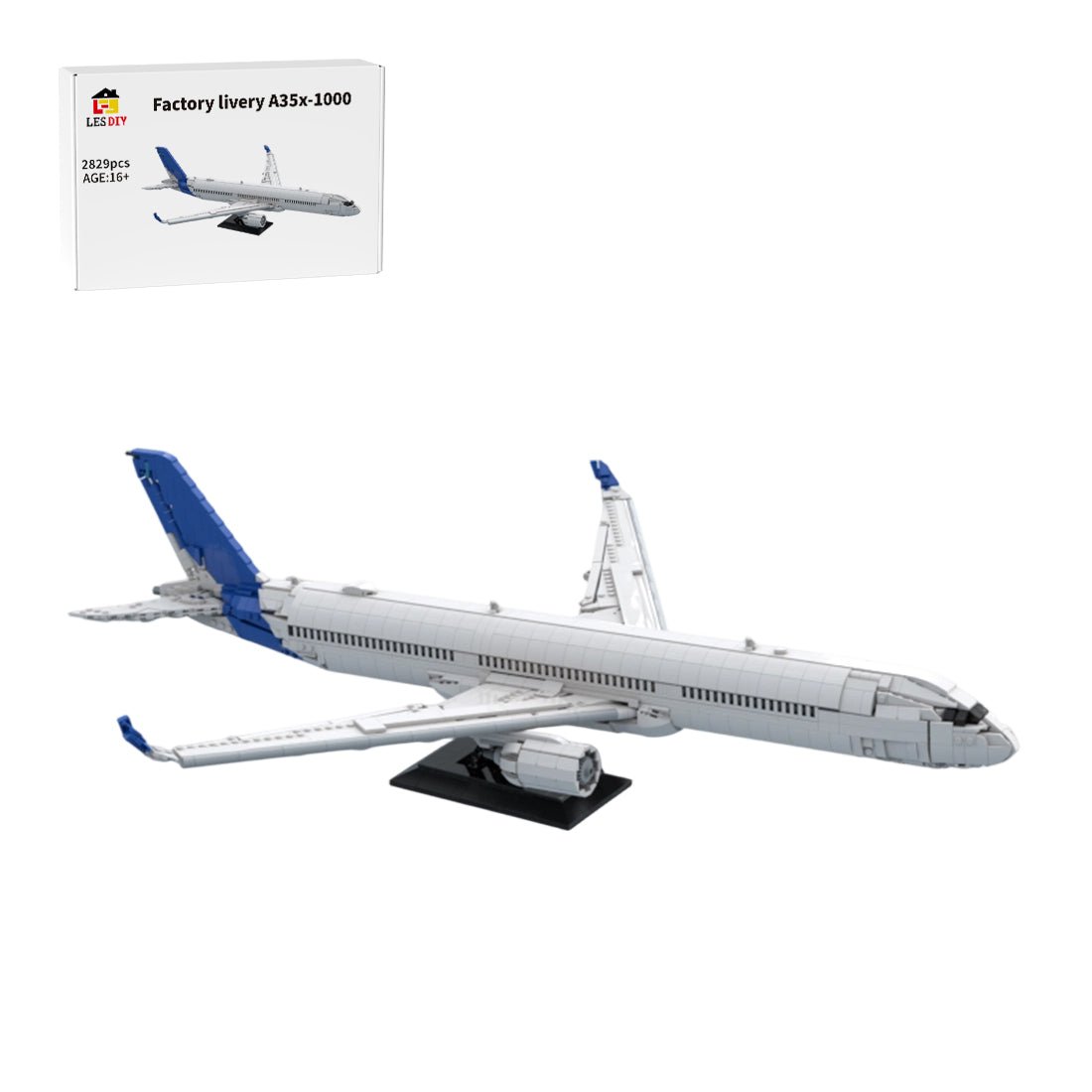 A350-1000 Factory Livery Widebody Airliner Building Blocks-LesDiy-Building Blocks-