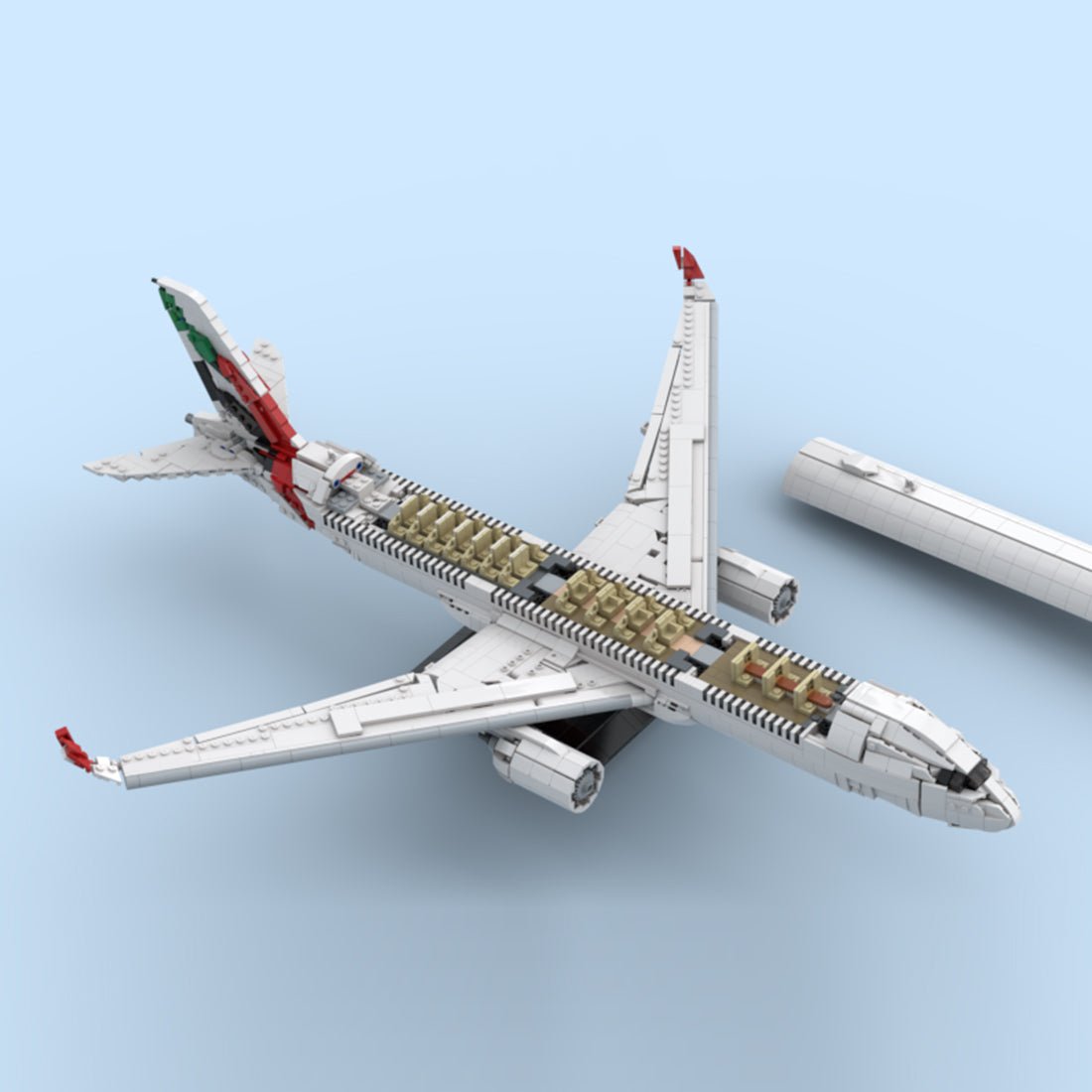A350-900 UAE Livery Widebody Airliner Building Blocks-LesDiy-Building Blocks-