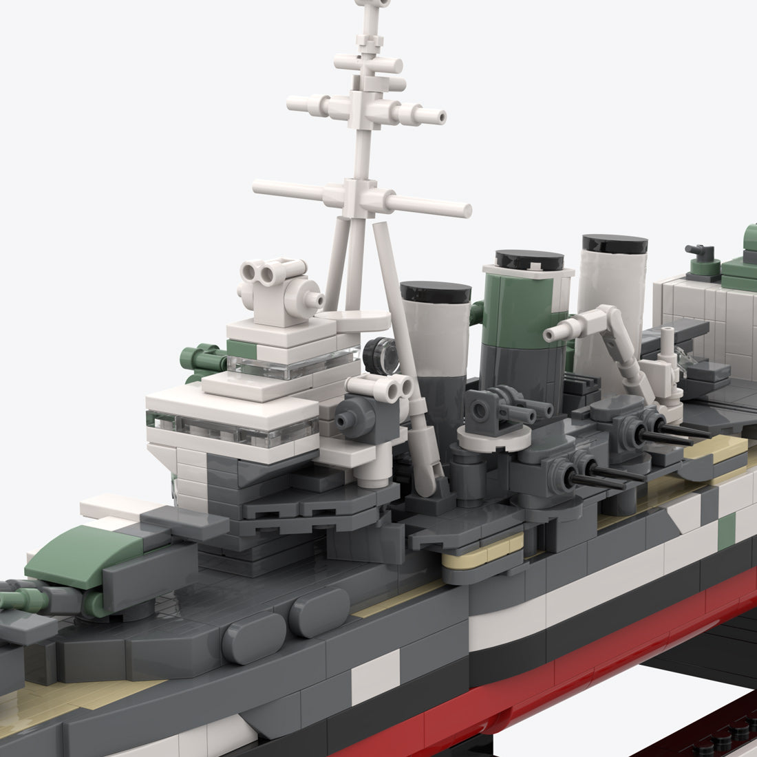 1/300 Scale HMS Suffolk Heavy Cruiser MOC Building Blocks