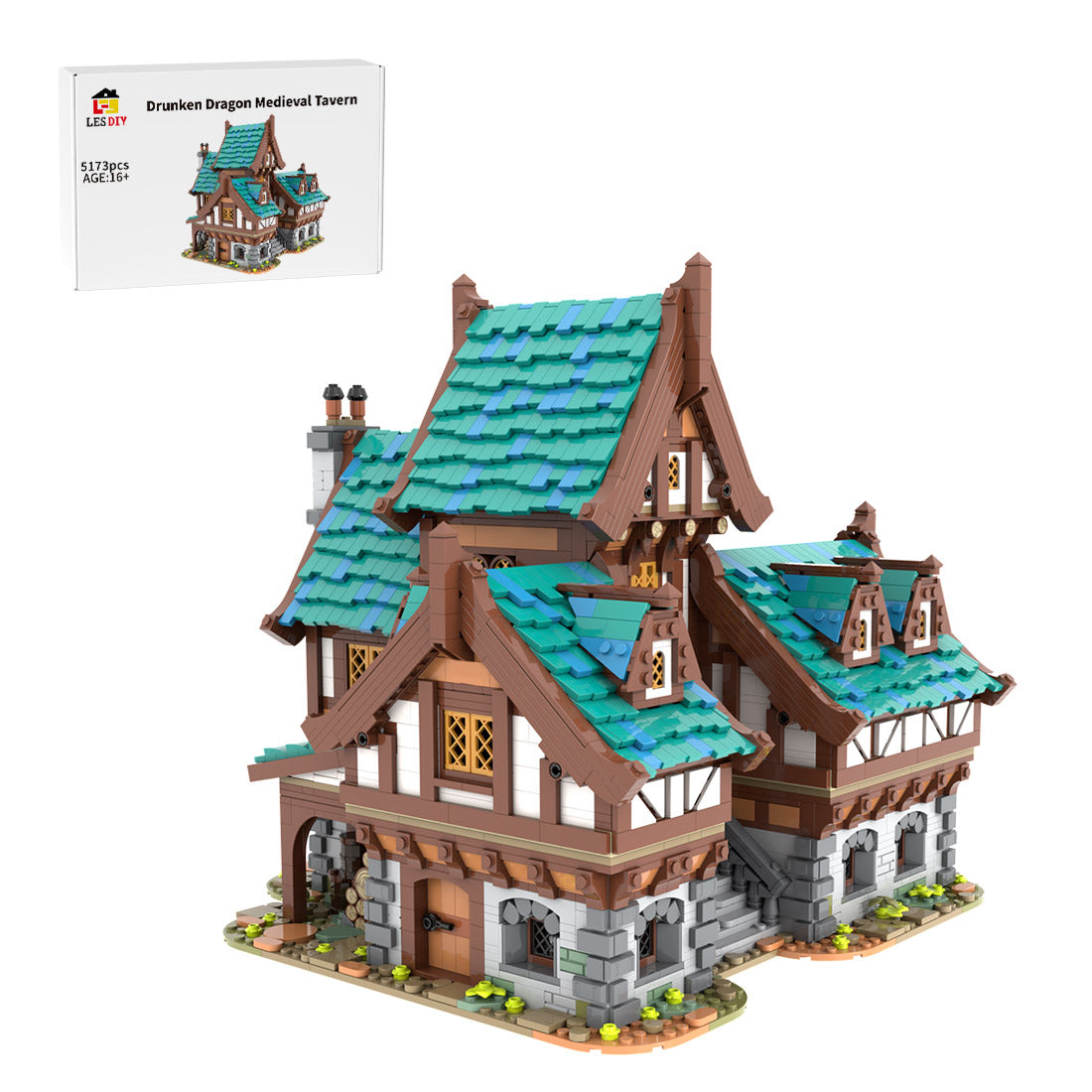 MOC-235629 Drunken Dragon Medieval Tavern Building Blocks