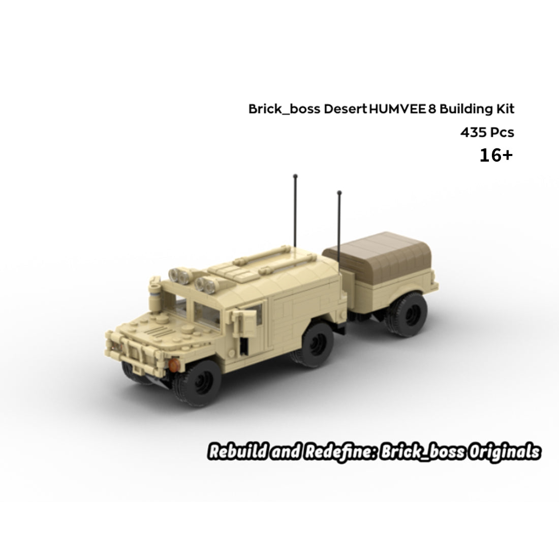 Desert HUMVEE 8 Modern Military Vehicle Building Blocks