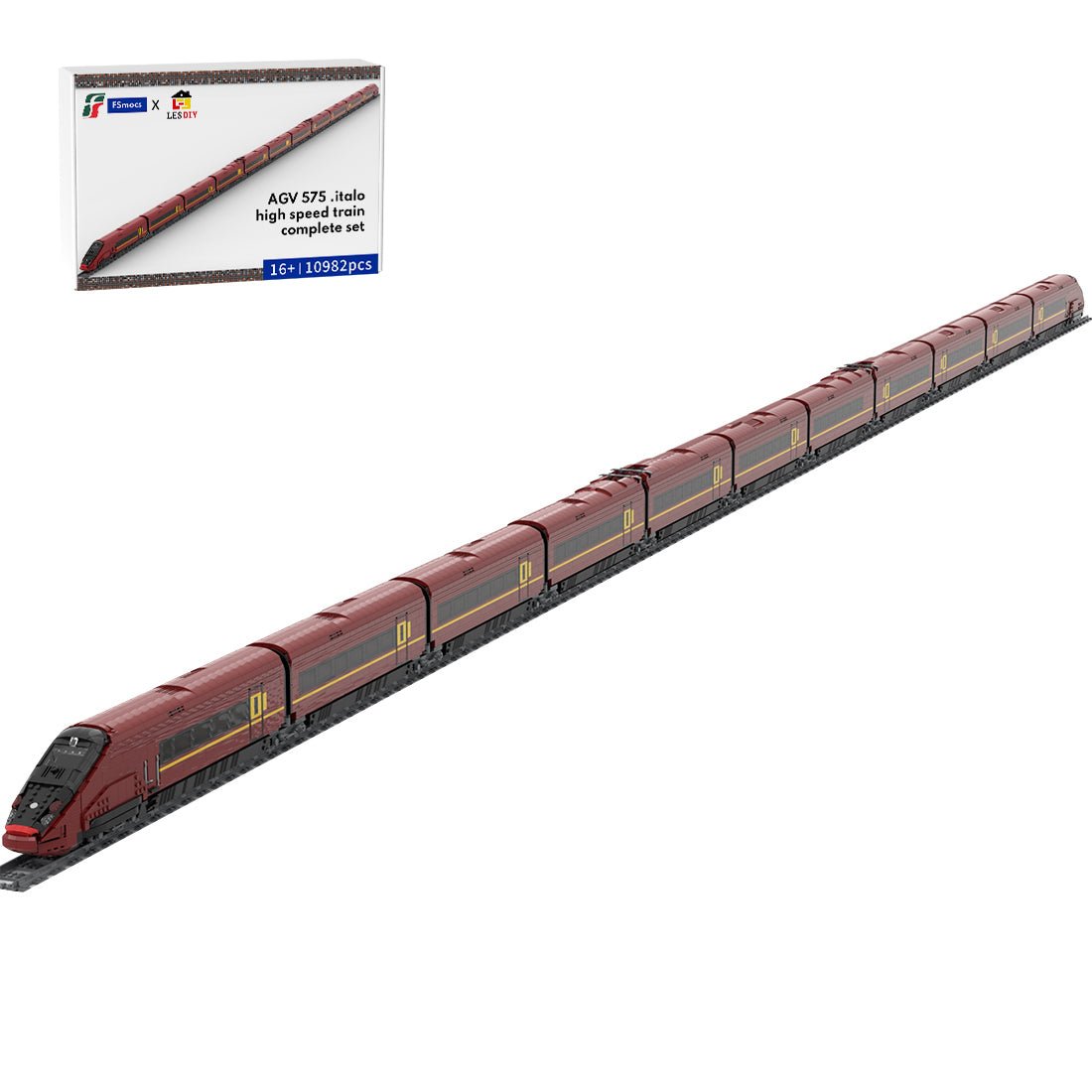 AGV - 575 Italo High Speed Train Building Blocks - Static Version - LesDiy - Building Blocks