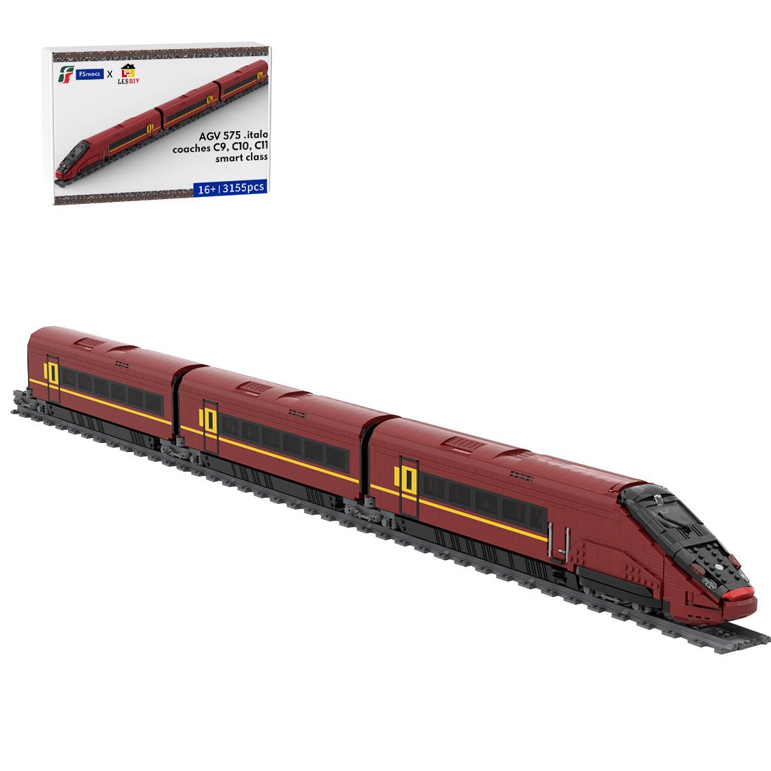 AGV - 575 Italo High Speed Train Smart Class Building Blocks - LesDiy - Building Blocks