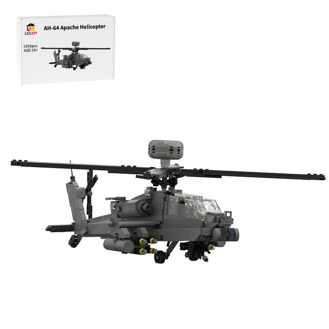 AH - 64 Apache Helicopter Military Building Blocks - Gray - LesDiy - Building Blocks