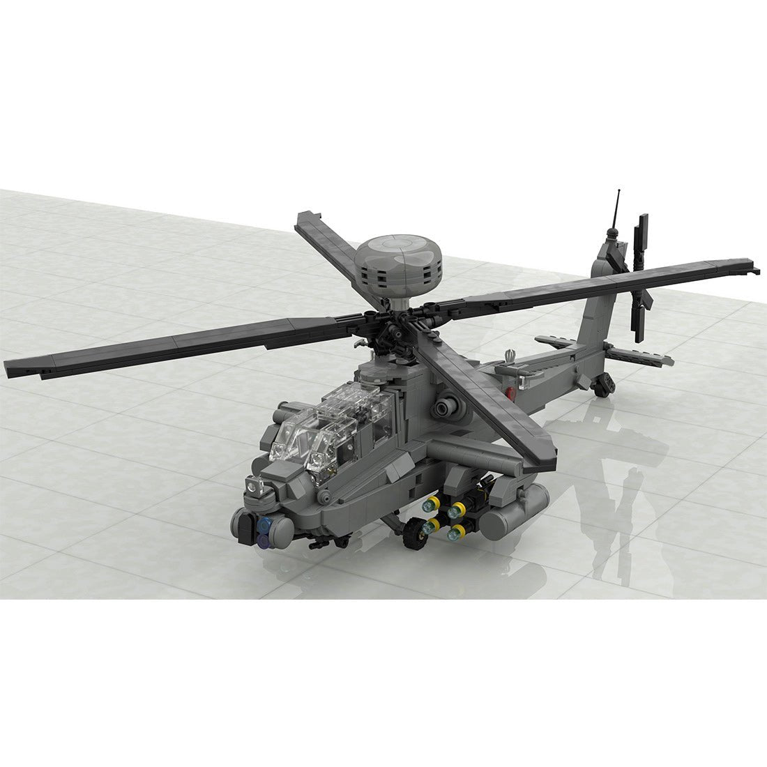 AH - 64 Apache Helicopter Military Building Blocks - Gray - LesDiy - Building Blocks