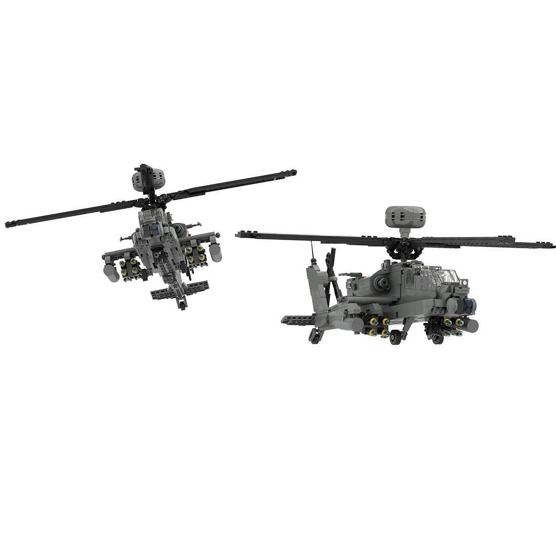 AH - 64 Apache Helicopter Military Building Blocks - Gray - LesDiy - Building Blocks