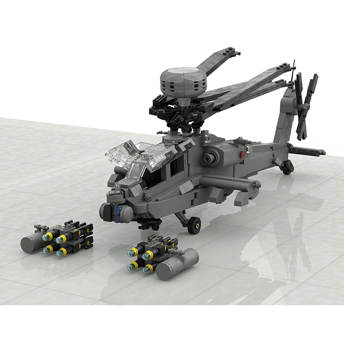AH - 64 Apache Helicopter Military Building Blocks - Gray - LesDiy - Building Blocks