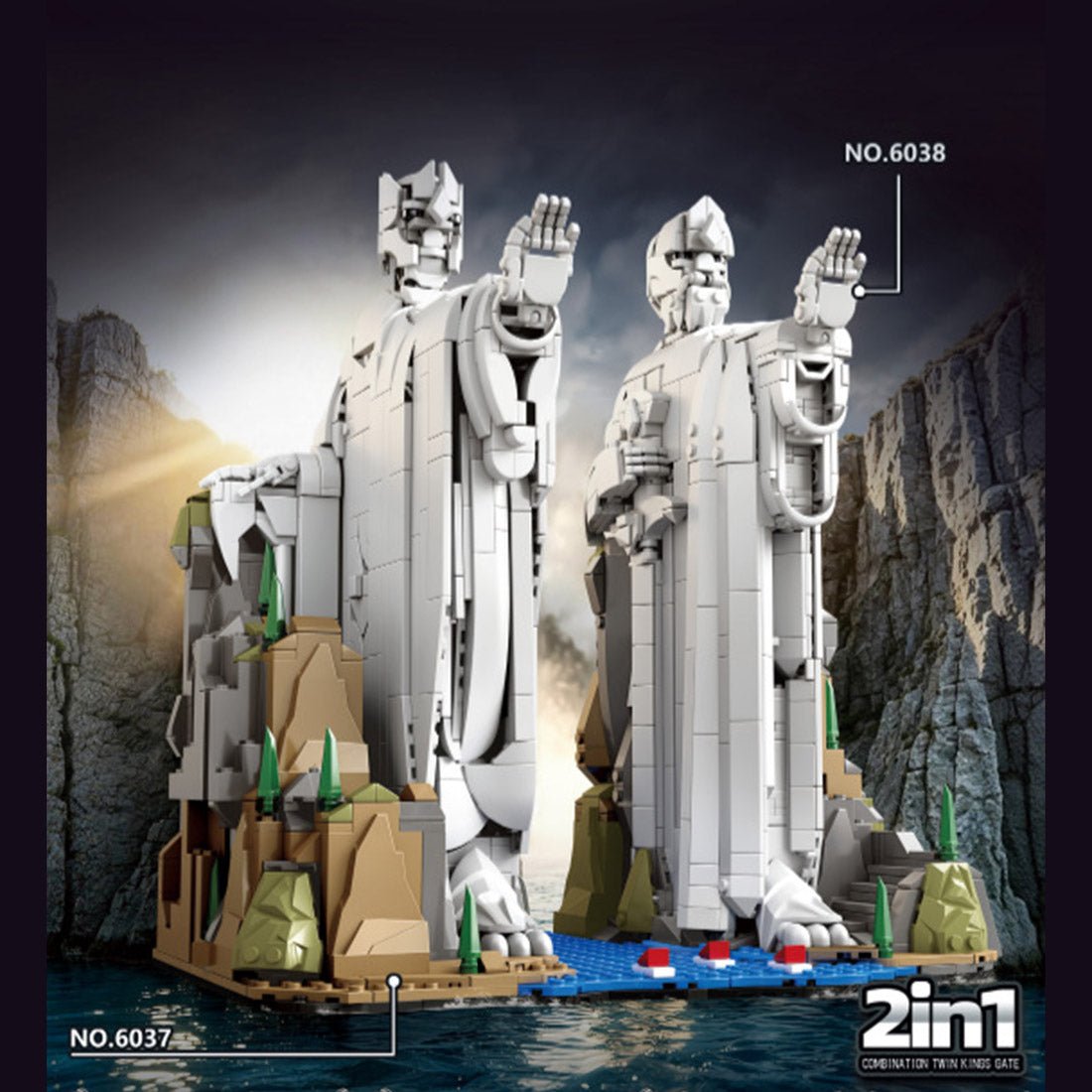 Argonath Stone Statue I Building Blocks-LesDiy-Building Blocks-