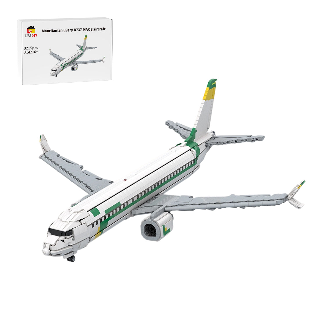 MOC-259173 Mauritania Livery B737 MAX 8 Passenger Airliner Building Blocks