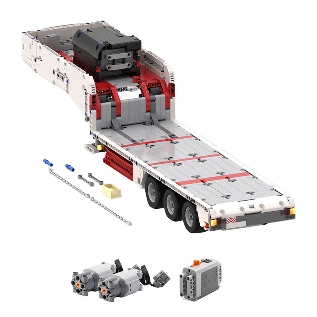 MOC-78480 Flatbed 3 axle trailer Building Blocks