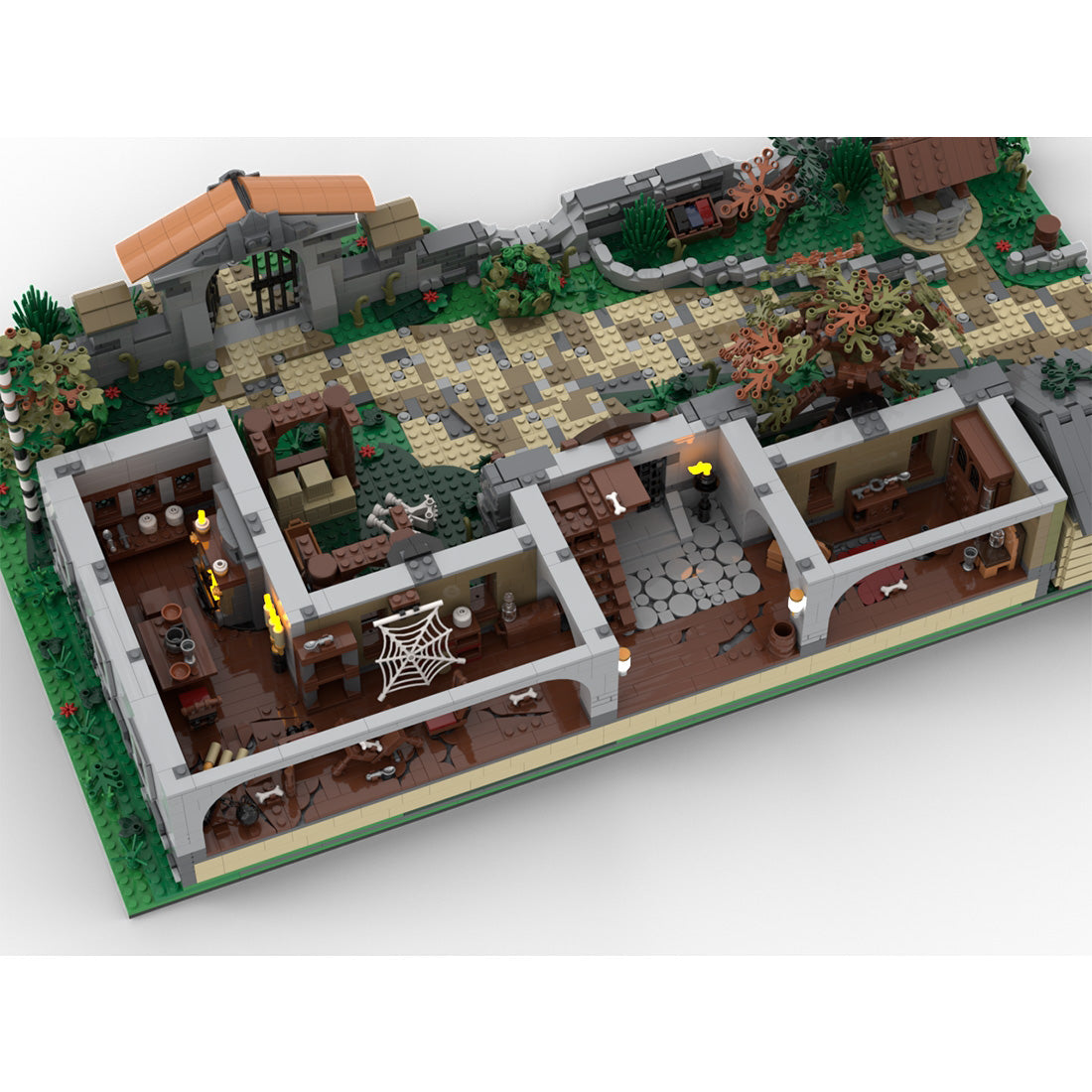 MOC-273998 Abandoned Medieval Manor Modular Building Blocks (Weathered Edition)