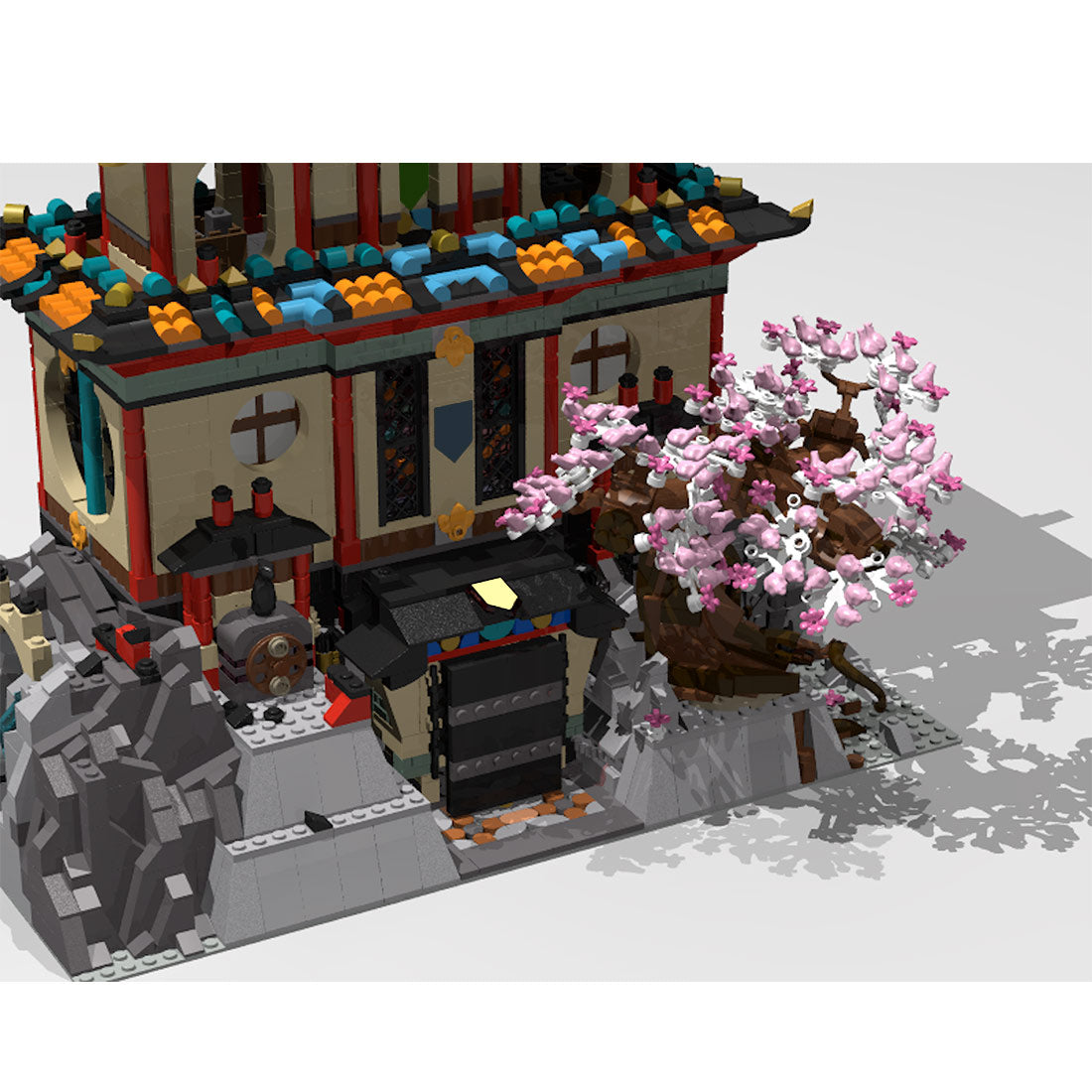 MOC-124852 East Asian Ancient Shrine Tower Building Blocks