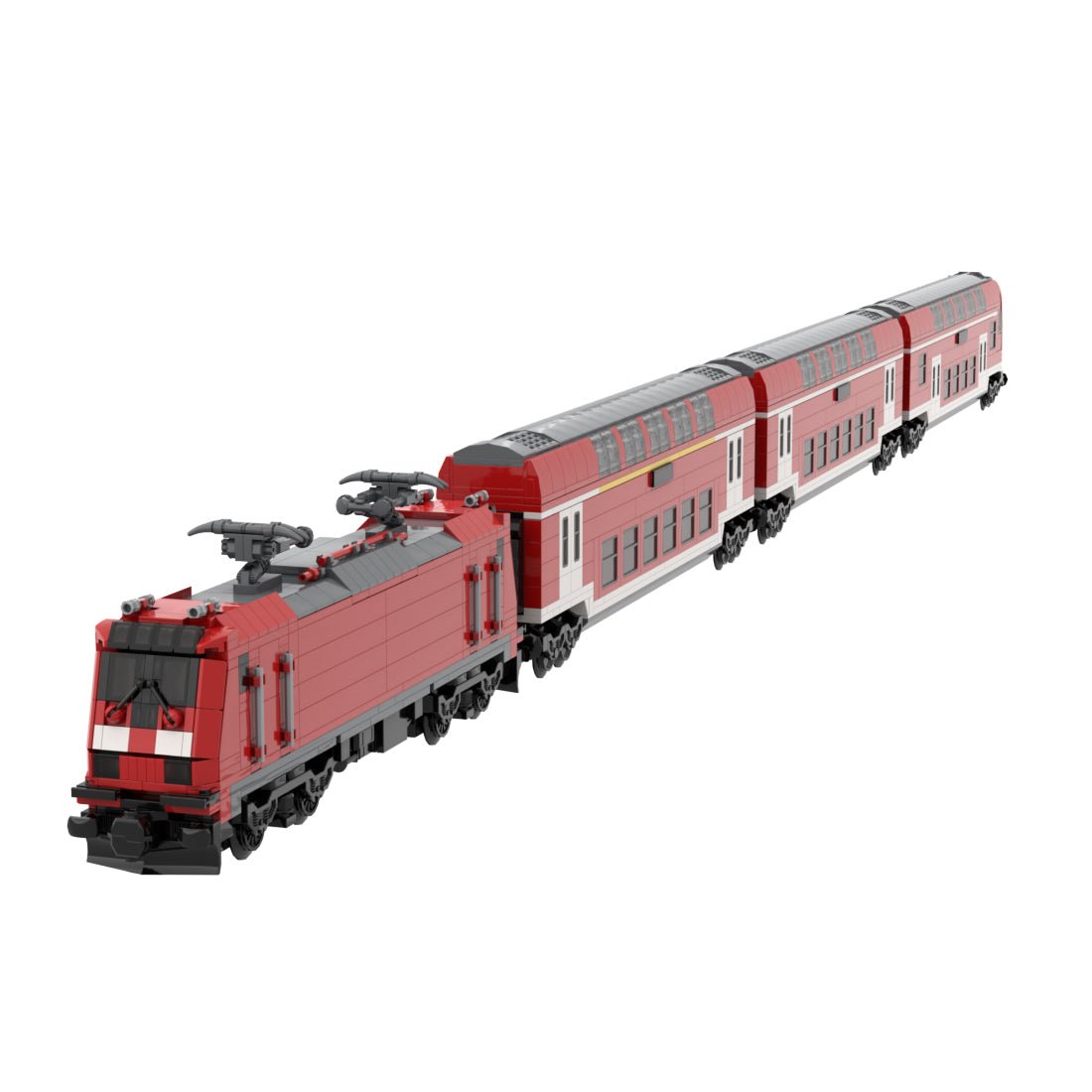 BR146-2 DB Red Regional Commuter Electric Locomotive Building Blocks-LesDiy-Locomotive-