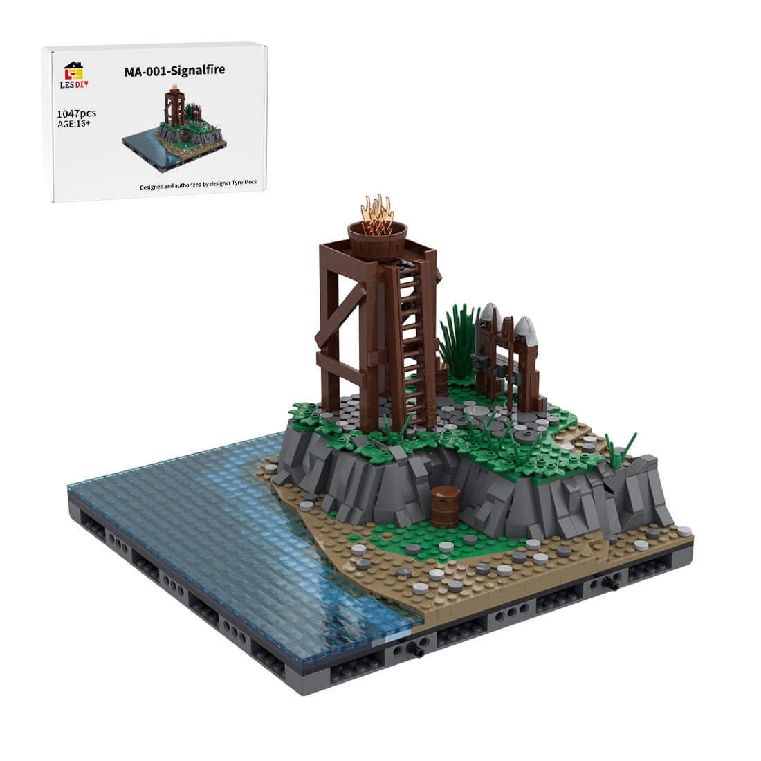 Medieval Watchtower Brick Kit, MA-001 Signalfire Building Blocks
