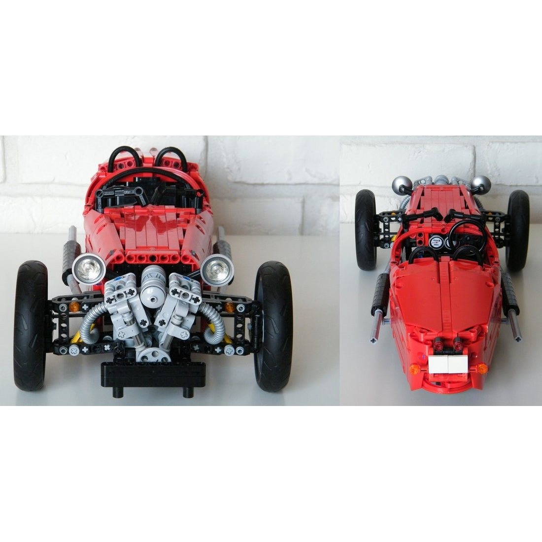 MOC-0035 Morgan Three Wheeler 1:10 Scale Vintage Sports Car Building Blocks