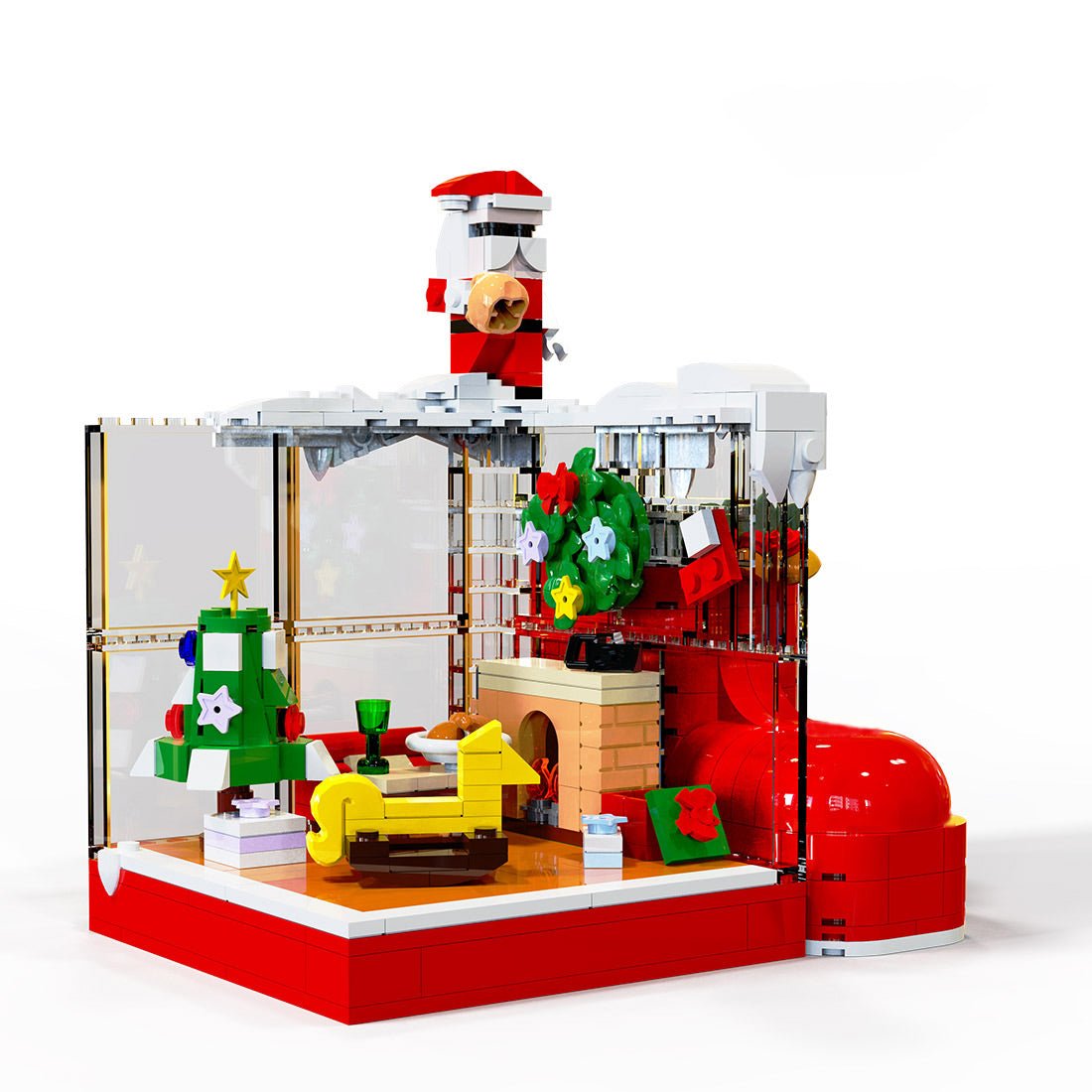 Christmas Cottage Model Pen Container Ornament Building Blocks - LesDiy -