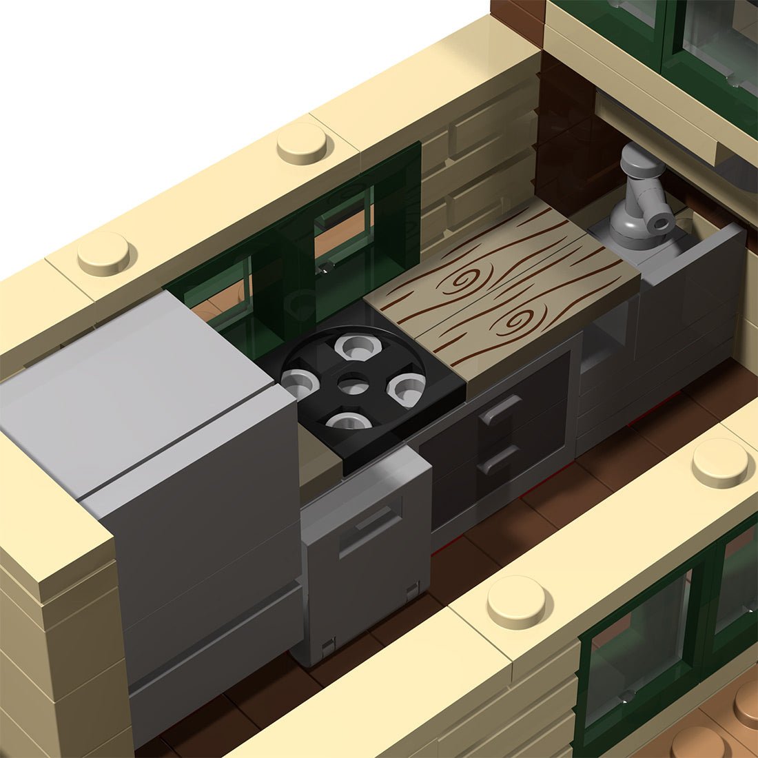 Classic European Canal Houseboat MOC Building Blocks-LesDiy-Building Blocks-