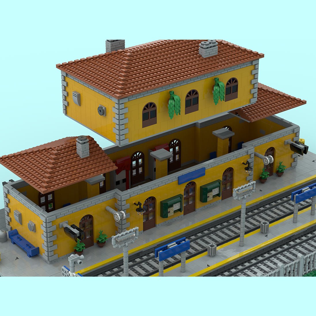 Classic Italian Train Station Building Blocks-LesDiy-Building Blocks-