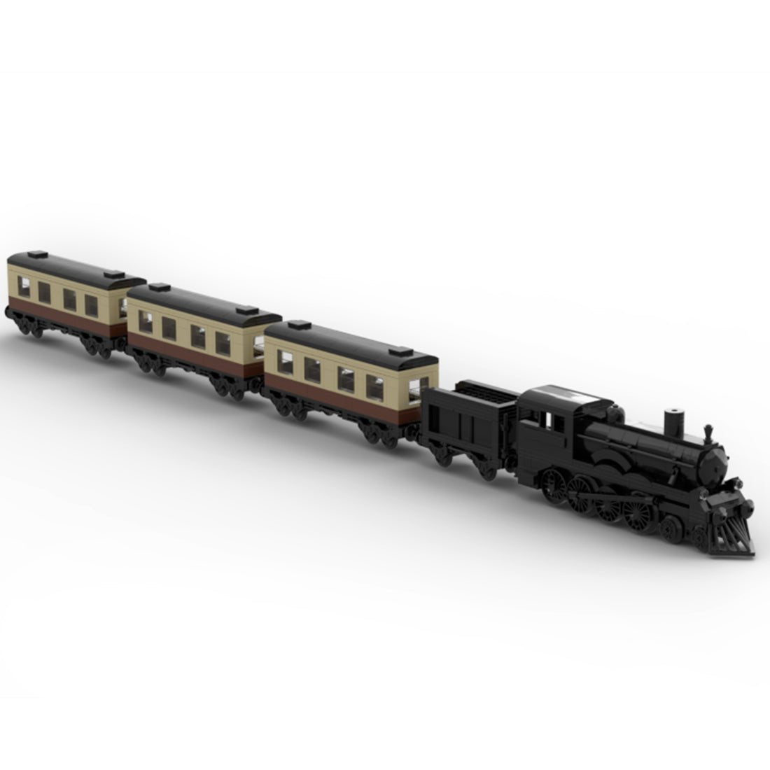 Classic Retro Train Model MOC Building Blocks - LesDiy - Locomotive