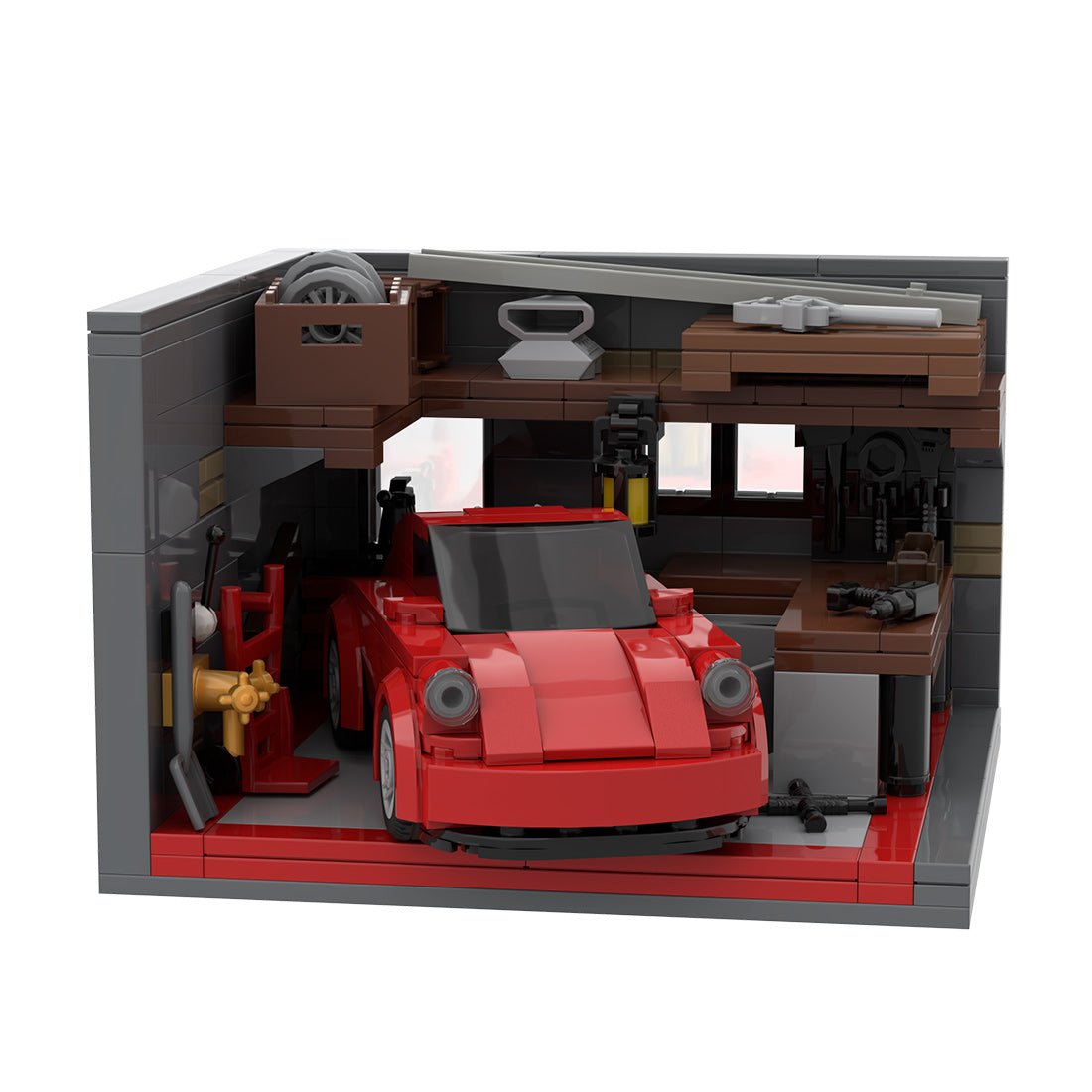 Classic Sports Car Garage Building Blocks-LesDiy -