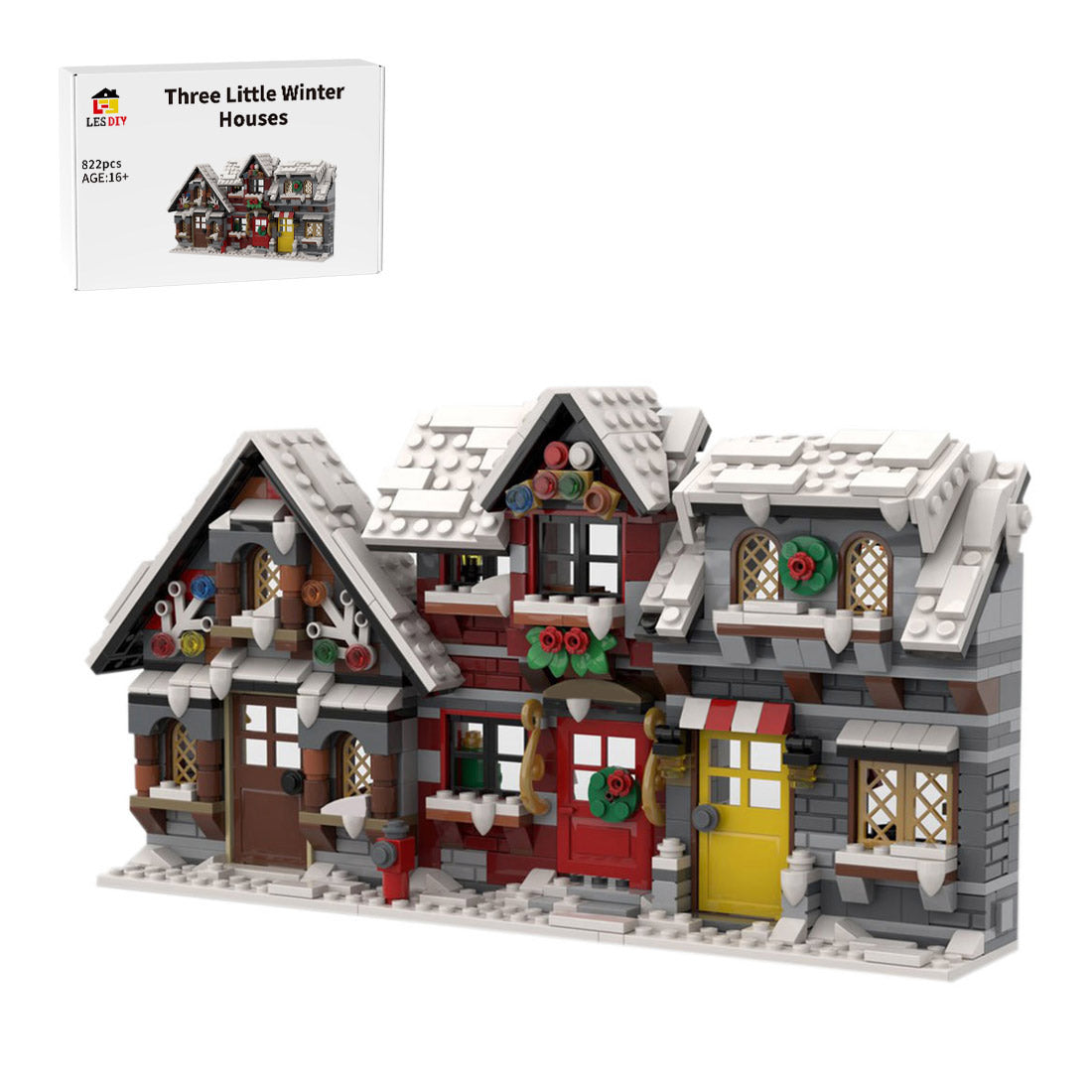 MOC-58700 Three Winter House (The Front Side) Building Bolocks
