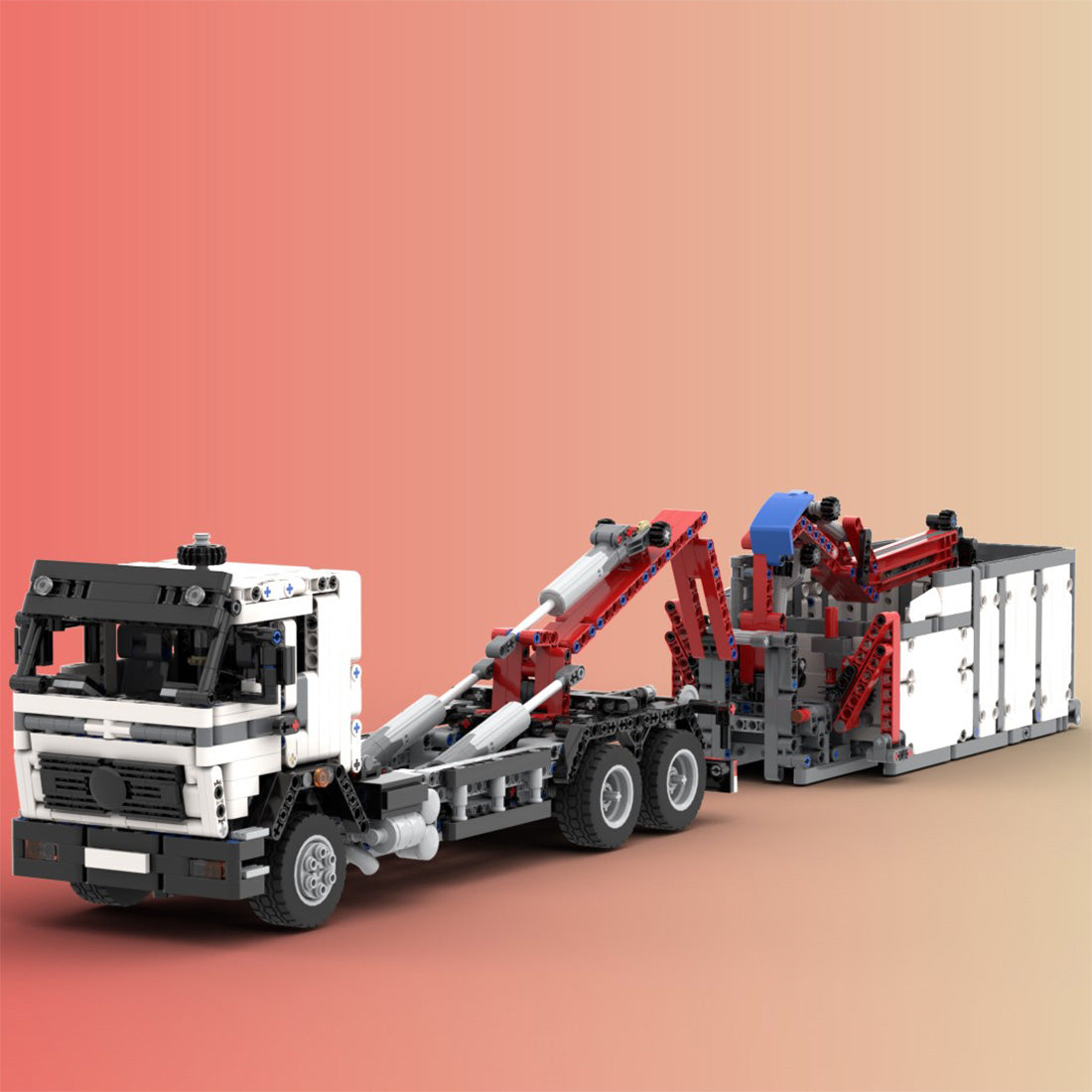 MOC-120710 NG Hookloader & Crane Container Truck Building Blocks