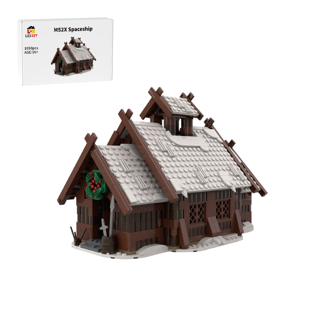 MOC-96080 Winter Viking Mead Hall Building Blocks