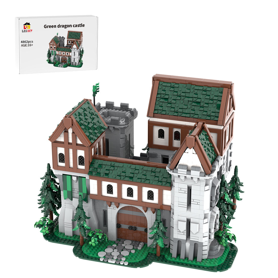 MOC-241818 Green Dragon Knights’ Castle Building Blocks