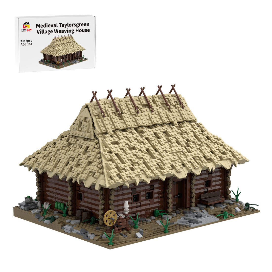 Medieval Taylorsgreen Village Weaving House Building Blocks