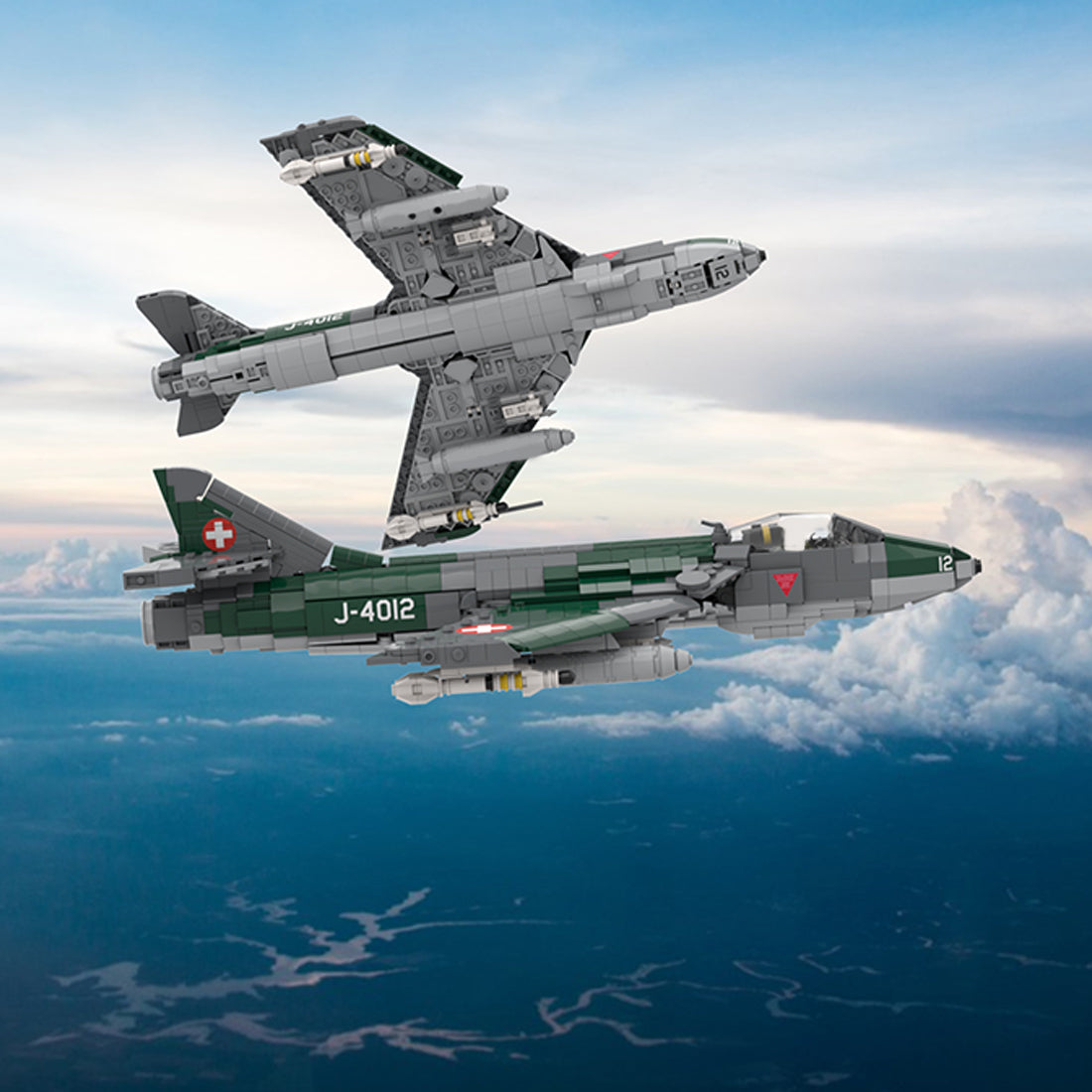 1/35 Scale British Subsonic Hawker Combat Fighter Building Blocks