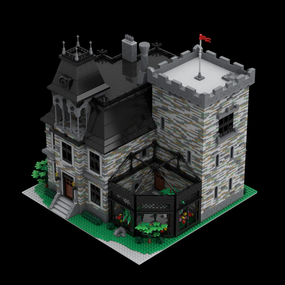 Gothic Castle Villa Victorian Mansion Building Blocks