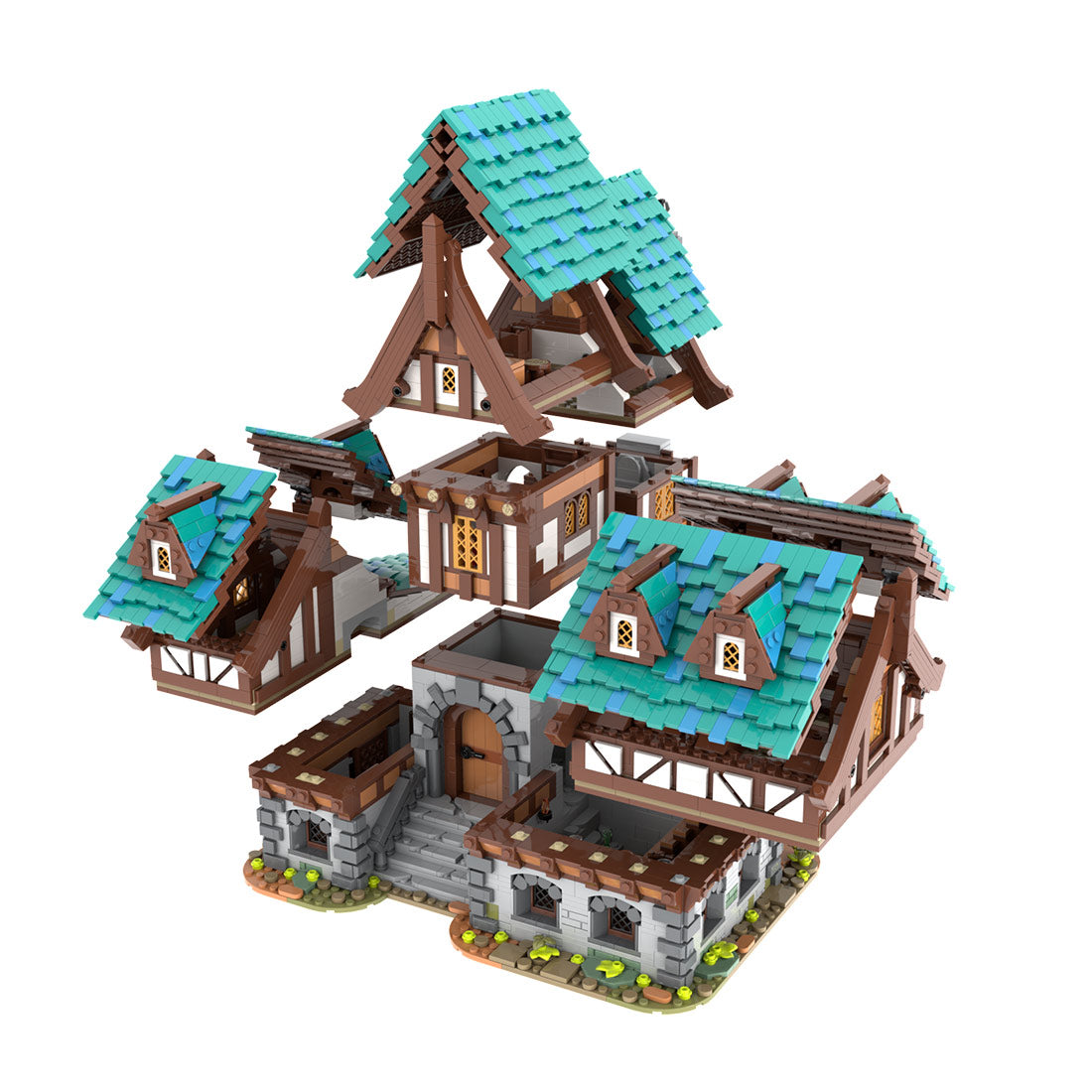 MOC-235629 Drunken Dragon Medieval Tavern Building Blocks