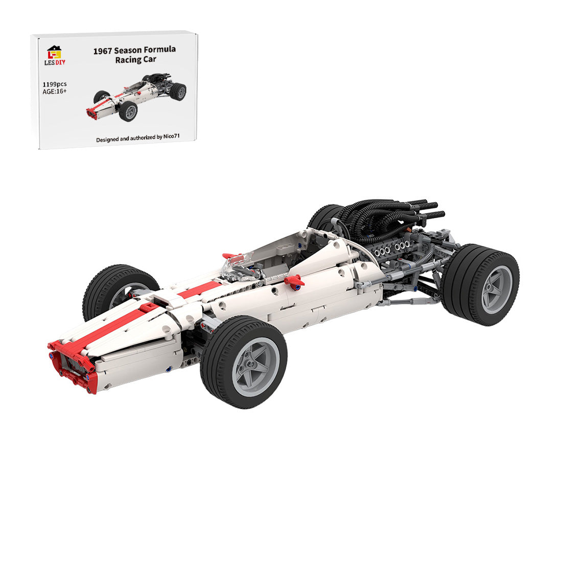 MOC-2803 1:7 1967 Formula Racing Car Building Blocks
