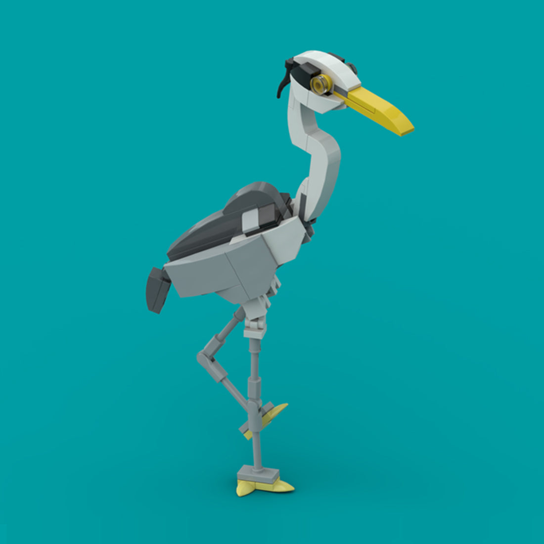 MOC-190229 Grey Heron Building Blocks