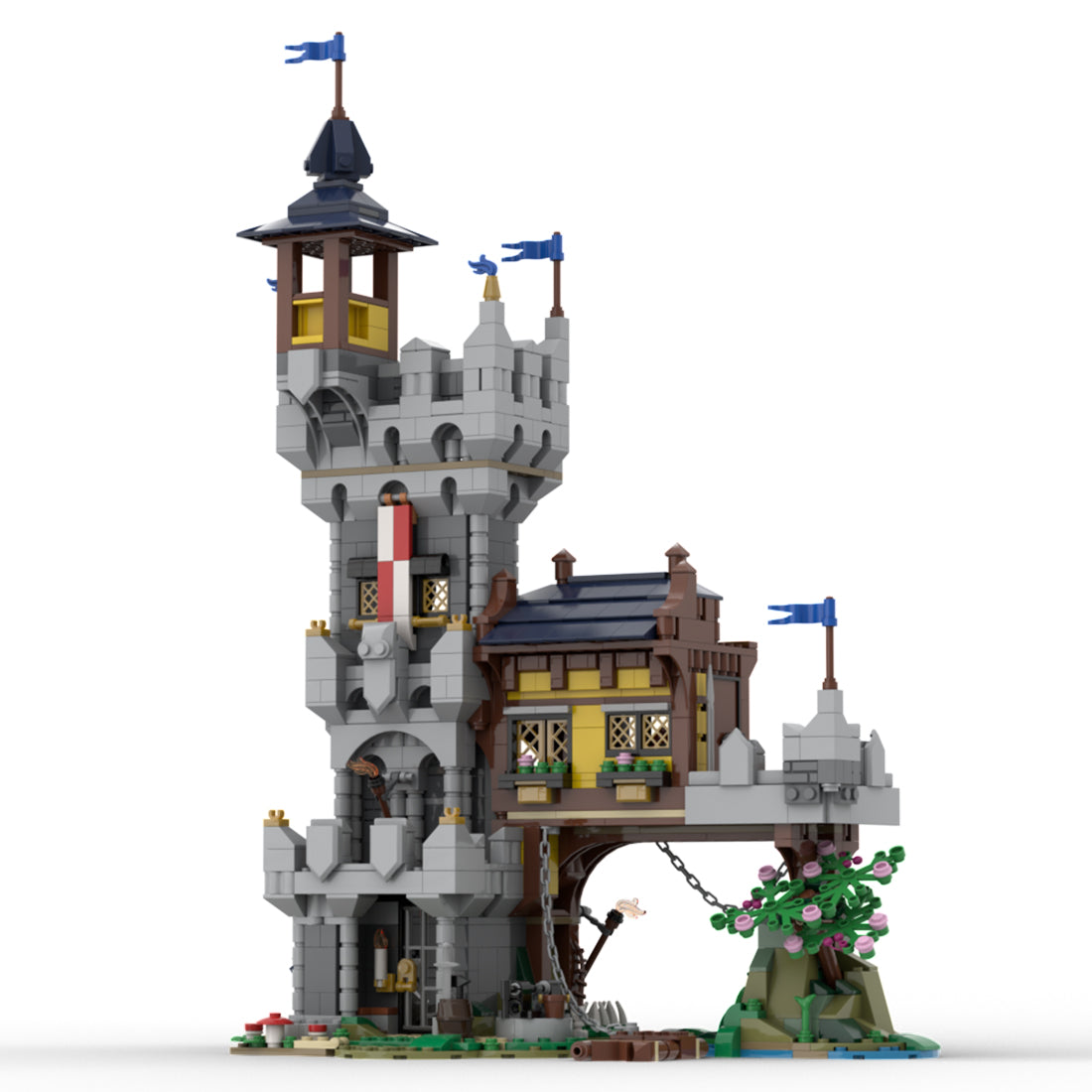 MOC-128084 Medieval River Outpost Model Building Blocks