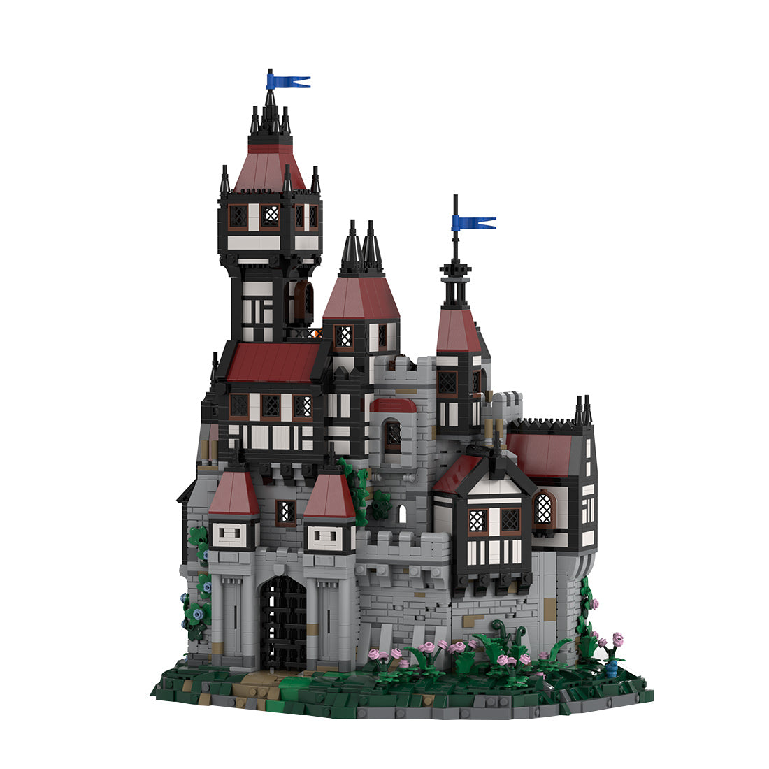 Crimson Fortress Medieval Castle Building Blocks