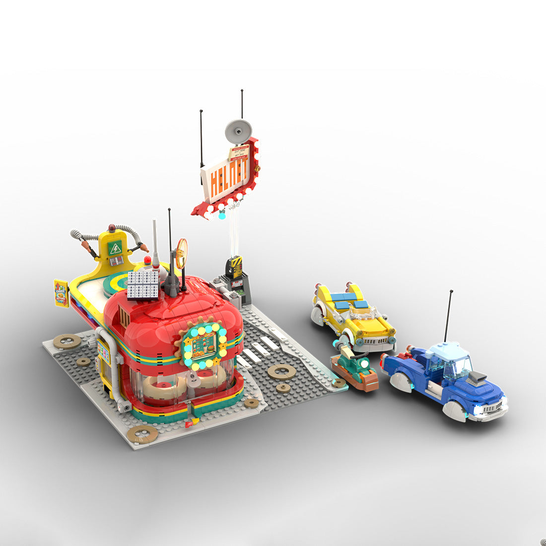 Space Helmet Roadside Diner Building Blocks